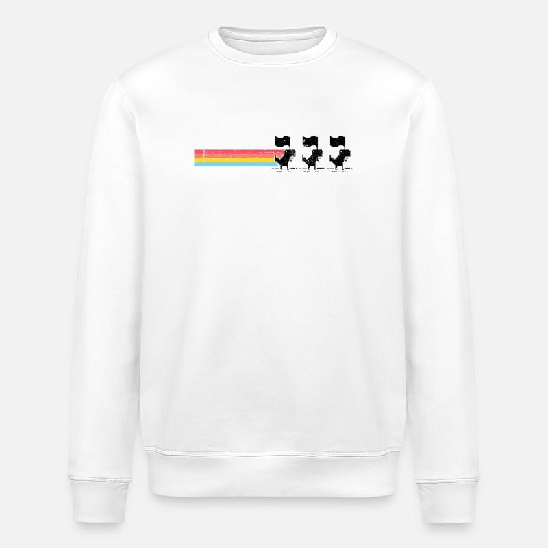 Pastel Rainbow Stripes Silhouette - Stanley/Stella ROLLER Unisex Organic Sweatshirt - white