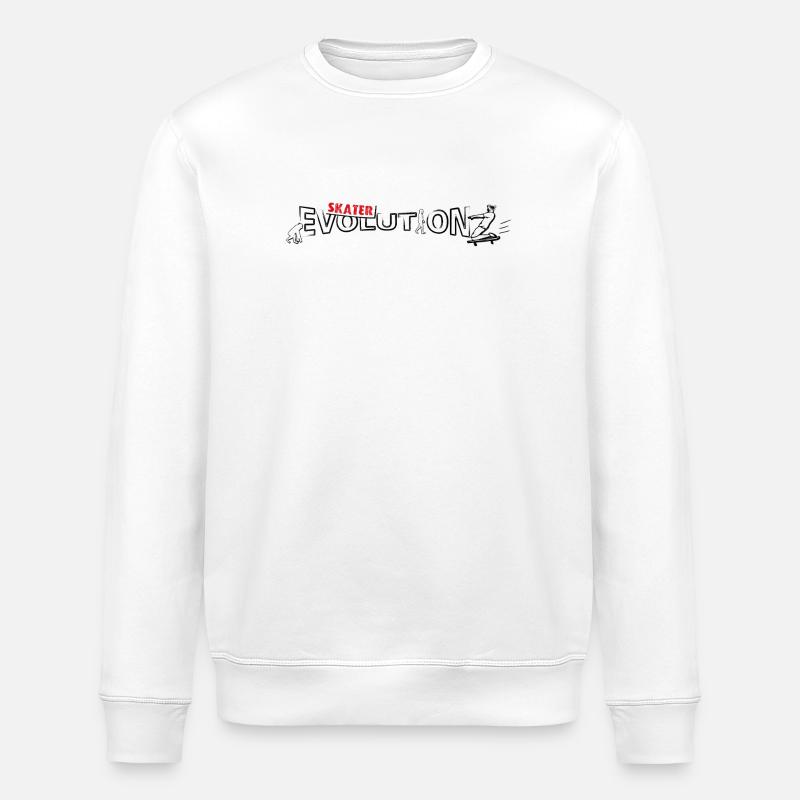 Skateboarder Design | Skate-Evolution - Stanley/Stella Unisex Bio-Sweatshirt ROLLER - Weiß