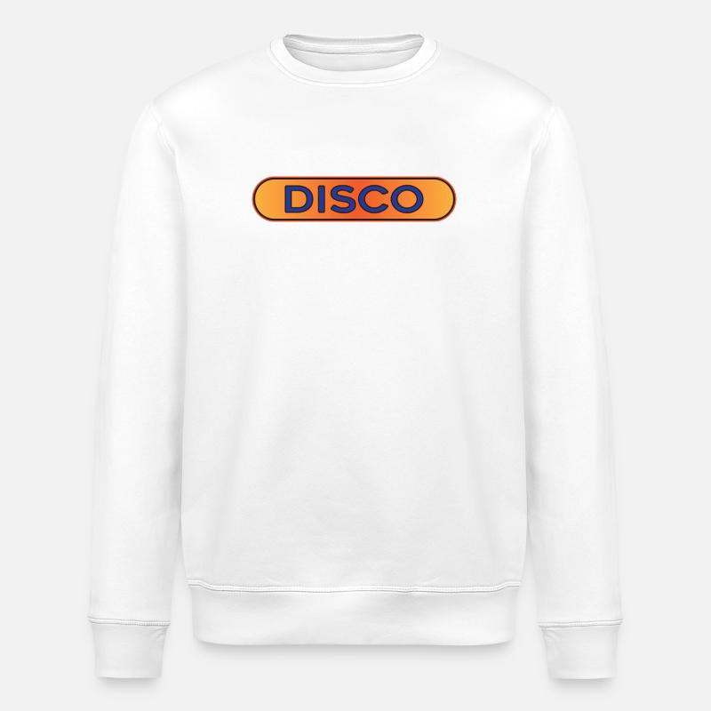 Badge rétro disco néon - Sweat bio ROLLER Stanley/Stella Unisexe - blanc