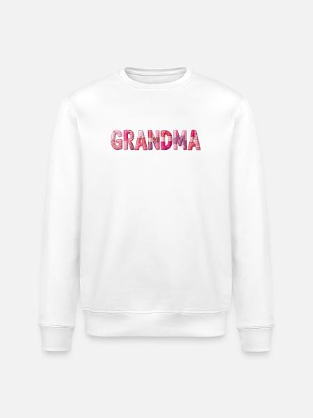Großmutter Pink Plaid Buchstaben Patchwork - Stanley/Stella Unisex Bio-Sweatshirt ROLLER - Weiß