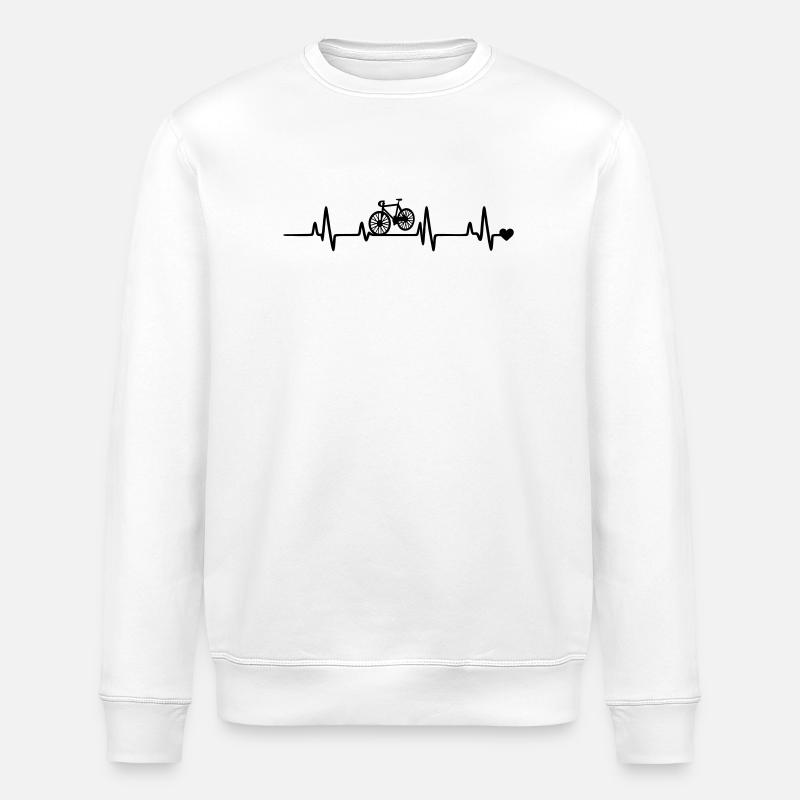 Fahrrad Herzschlag - Stanley/Stella Unisex Bio-Sweatshirt ROLLER - Weiß