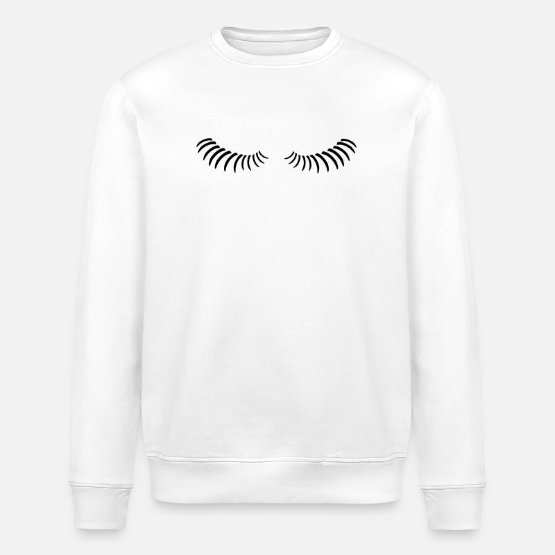 Eye lashes looking down. - Stanley/Stella ROLLER Unisex Organic Sweatshirt - white