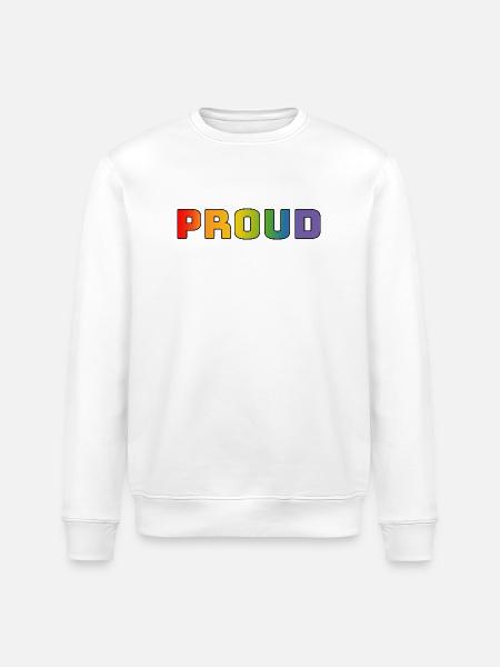 Rainbow proud black - Stanley/Stella ROLLER Unisex Organic Sweatshirt - white