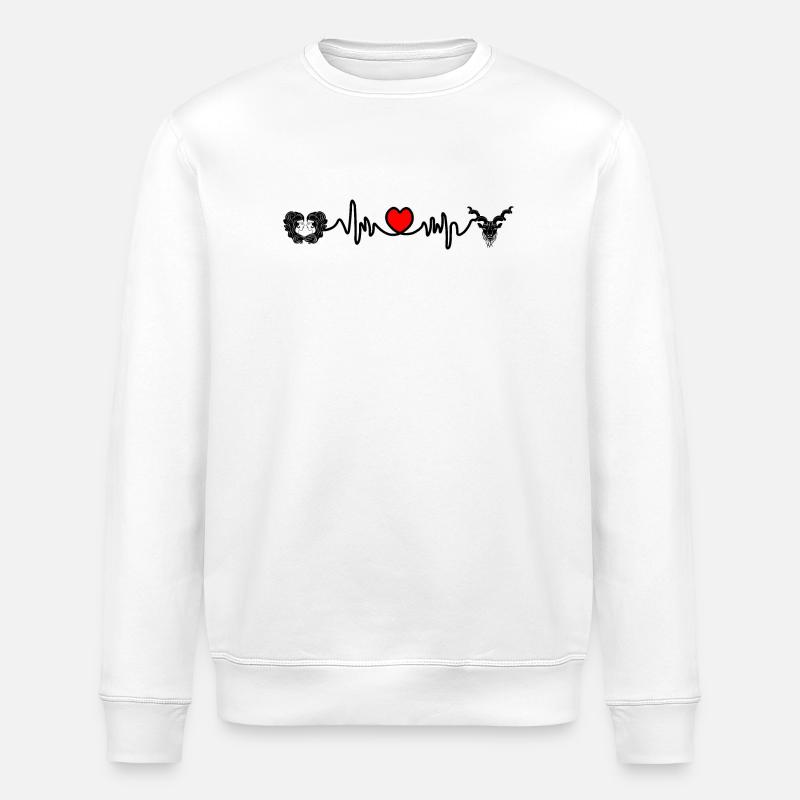 Herzfrequenz Cardio Zwillinge Steinbock - Stanley/Stella Unisex Bio-Sweatshirt ROLLER - Weiß