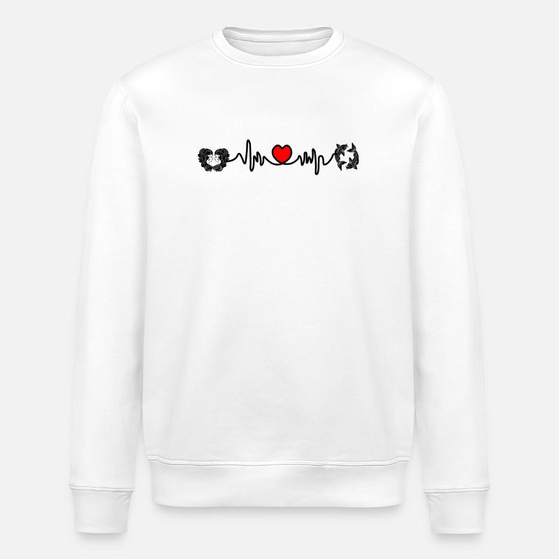 Fréquence cardiaque cardio Twin Pisces - Sweat bio ROLLER Stanley/Stella Unisexe - blanc