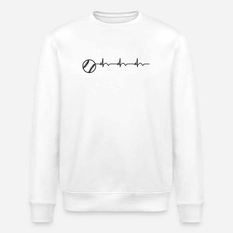 Baseball EKG Herzschlag Baseballschläger - Stanley/Stella Unisex Bio-Sweatshirt ROLLER - Weiß