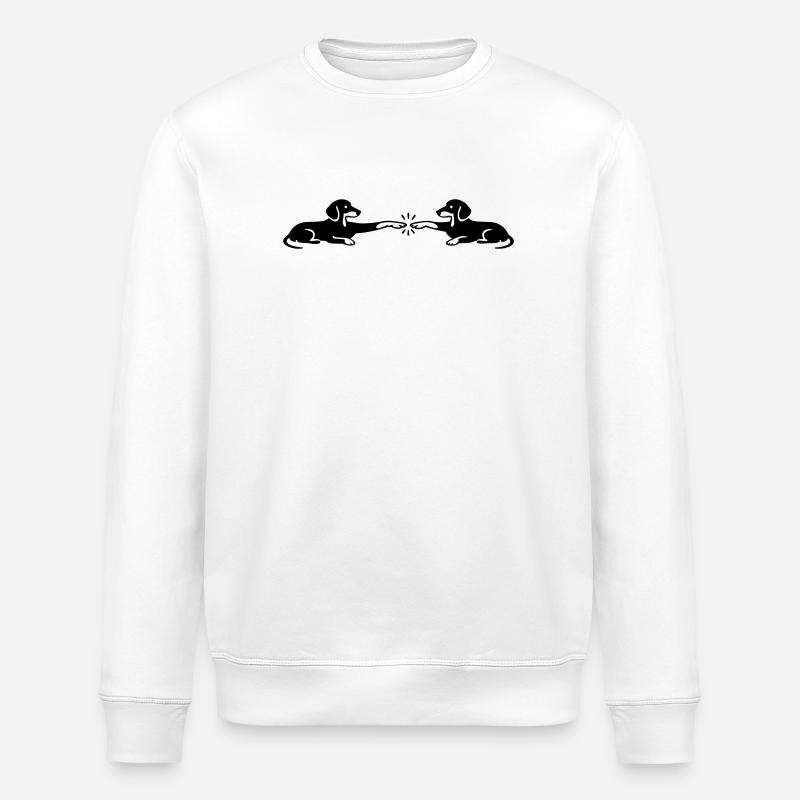 Dackel Pfoten Berührung Michelangelo - Stanley/Stella Unisex Bio-Sweatshirt ROLLER - Weiß