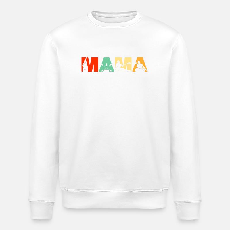 Kayaker MAMA Retro Sunset Kayaking Gift - Stanley/Stella ROLLER Unisex Organic Sweatshirt - white