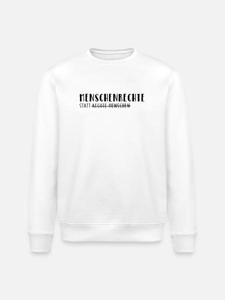 Human rights instead of right-wing people - Stanley/Stella ROLLER Unisex Organic Sweatshirt - white
