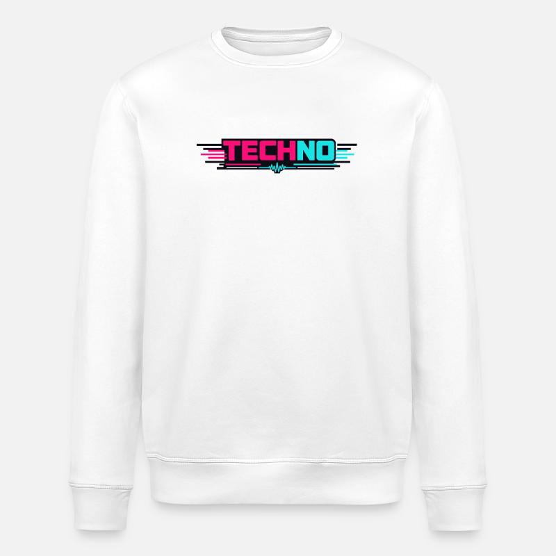 Techno Neon Puls - Stanley/Stella ROLLER Unisex Organic Sweatshirt - white