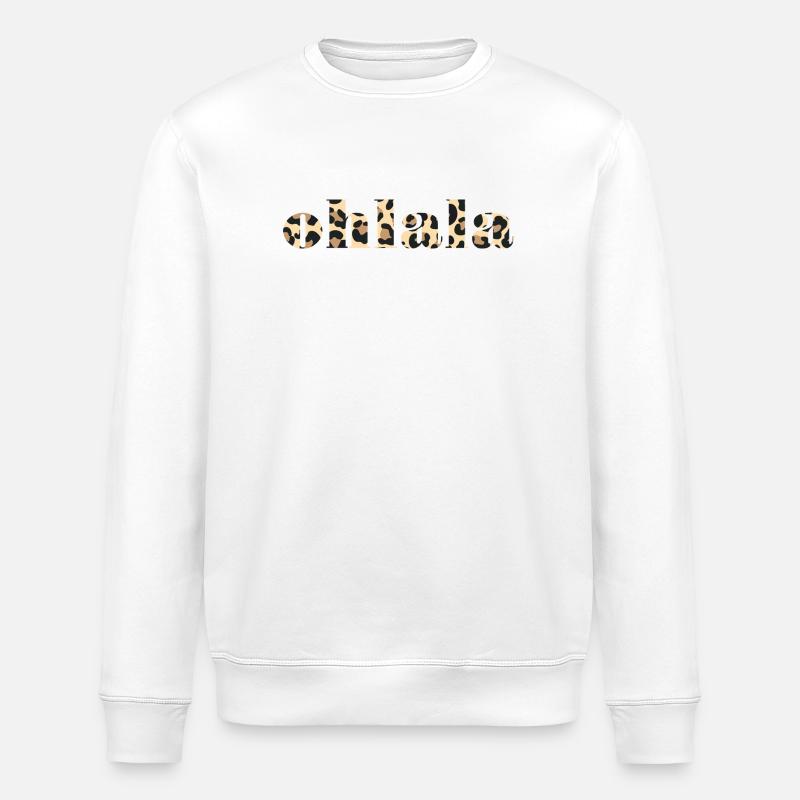 Olala Leoparden Muster Schrift - Stanley/Stella Unisex Bio-Sweatshirt ROLLER - Weiß