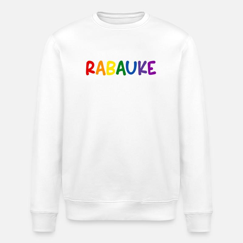 Rabauke Bunte Buchstaben Regenbogen - Stanley/Stella Unisex Bio-Sweatshirt ROLLER - Weiß