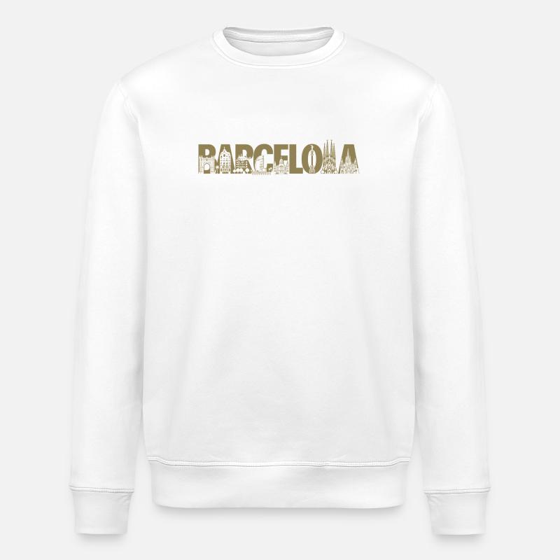 Barcelone Espagne Catalogne Silhouette - Sweat bio ROLLER Stanley/Stella Unisexe - blanc