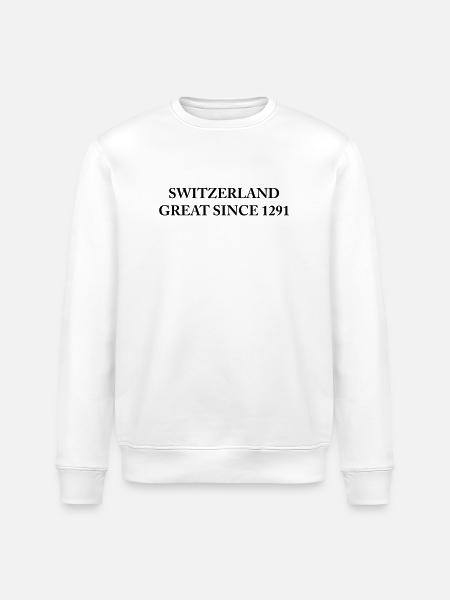 Switzerland Great Since 1291 - Stanley/Stella ROLLER Unisex Organic Sweatshirt - white