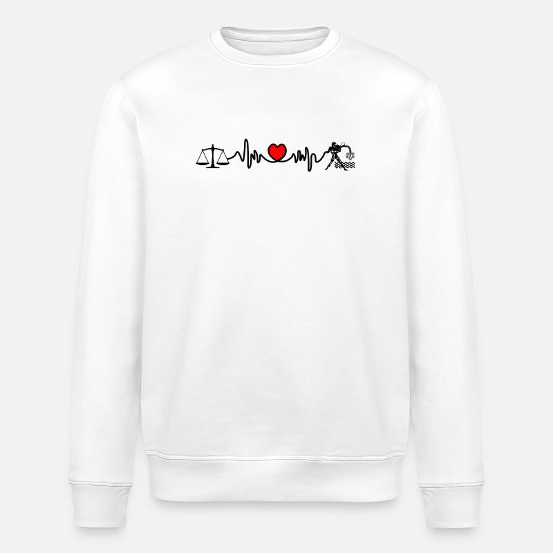 Heart rate cardio Libra Aquarius - Stanley/Stella ROLLER Unisex Organic Sweatshirt - white