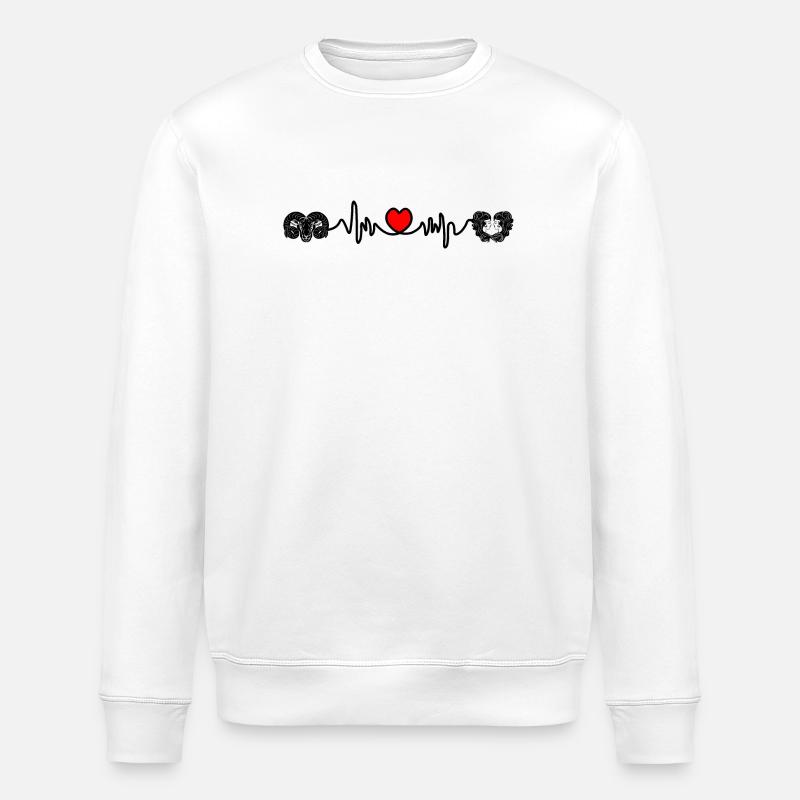 Herzfrequenz Cardio Widder Zwillinge - Stanley/Stella Unisex Bio-Sweatshirt ROLLER - Weiß