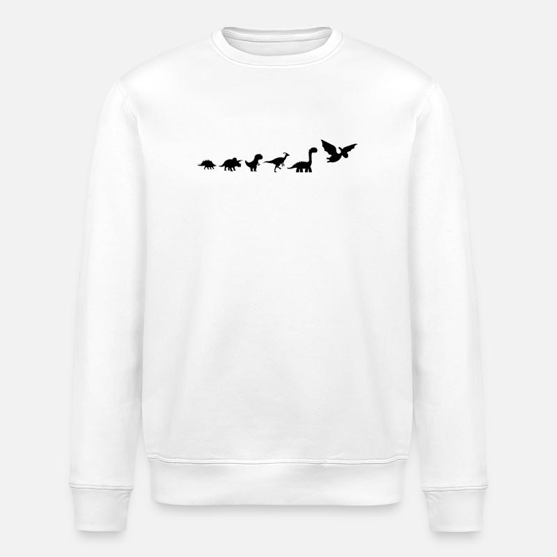 Dinosaur Evolution - Stanley/Stella ROLLER Unisex Organic Sweatshirt - white
