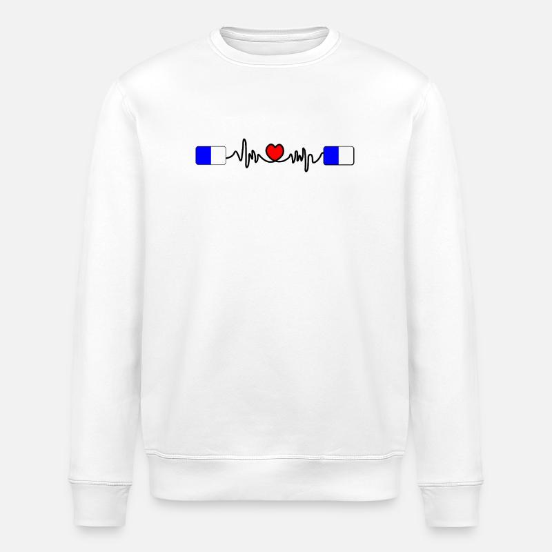 Spa Racing Heartbeat - Stanley/Stella ROLLER Unisex Organic Sweatshirt - white