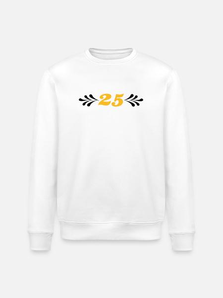 2541614 14743929 sølvbryllup - Stanley/Stella økologisk unisex-sweatshirt ROLLER - hvid