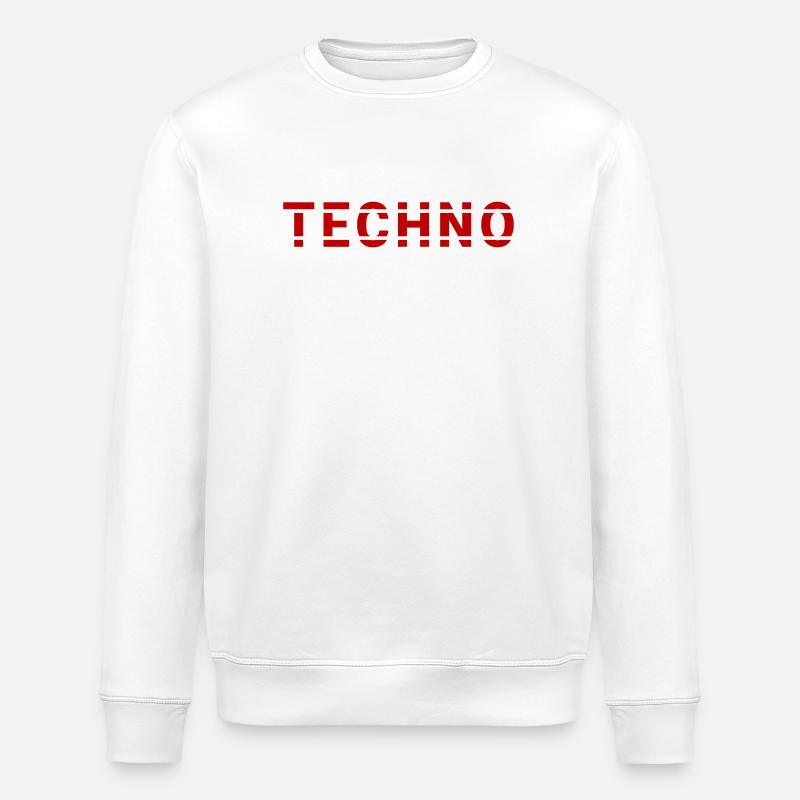 Techno lettering design for ravers and electro - Stanley/Stella ROLLER Unisex Organic Sweatshirt - white