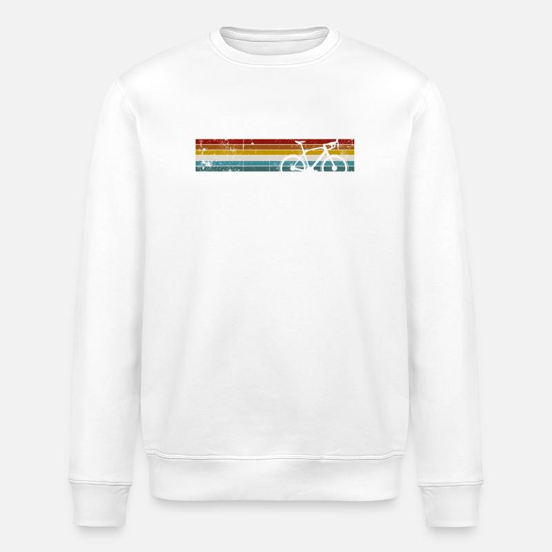 Regenbogen Streifen Fahrrad Silhouette - Stanley/Stella Unisex Bio-Sweatshirt ROLLER - Weiß