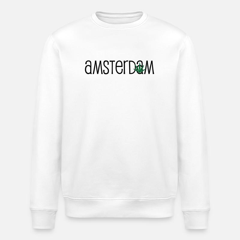 Amsterdam - Cannabis - Weed - Stanley/Stella Unisex Bio-Sweatshirt ROLLER - Weiß