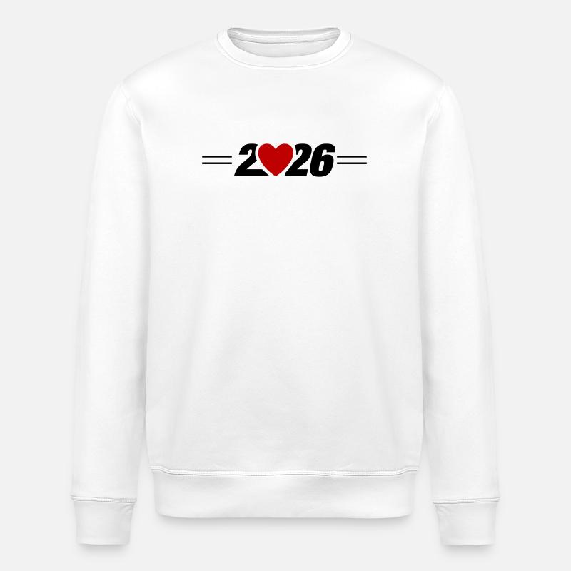 2026 Herz Jahr - Stanley/Stella Unisex Bio-Sweatshirt ROLLER - Weiß