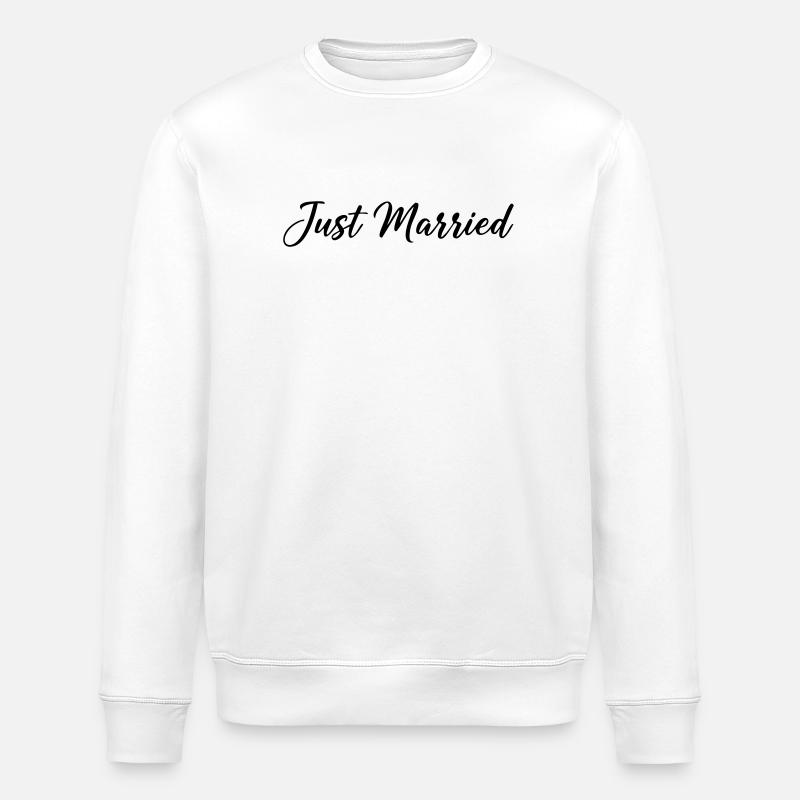 Just Married – Klassische Hochzeitsbuchstaben - Stanley/Stella Unisex Bio-Sweatshirt ROLLER - Weiß