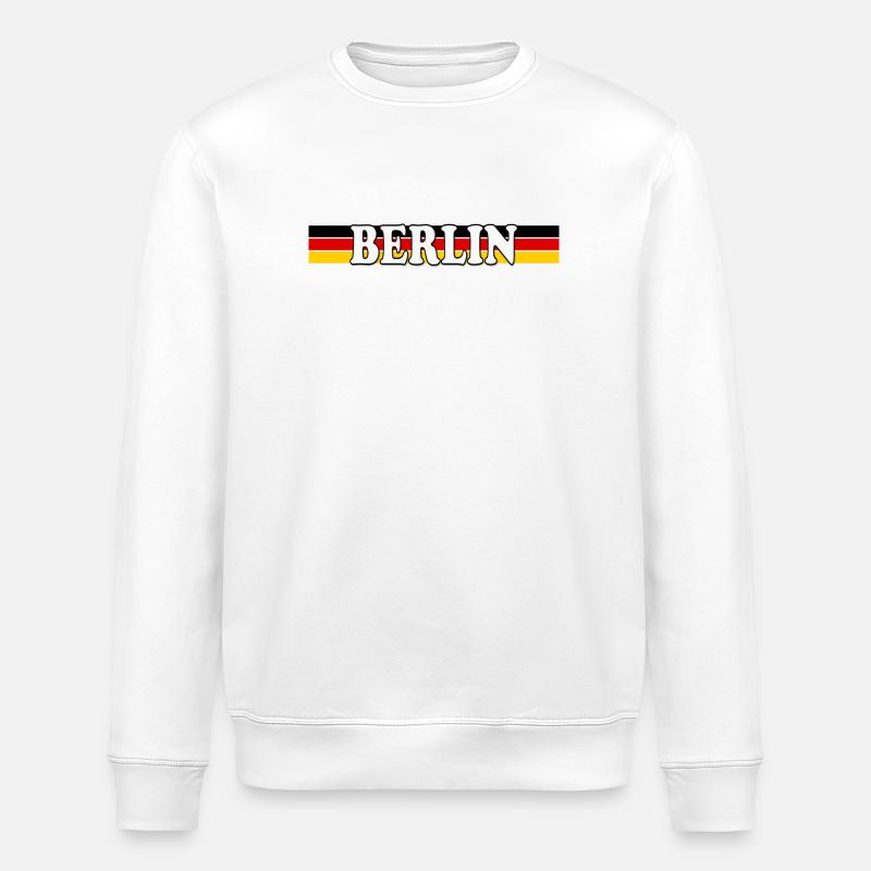 Berlin German Flag Headband - Stanley/Stella ROLLER Unisex Organic Sweatshirt - white