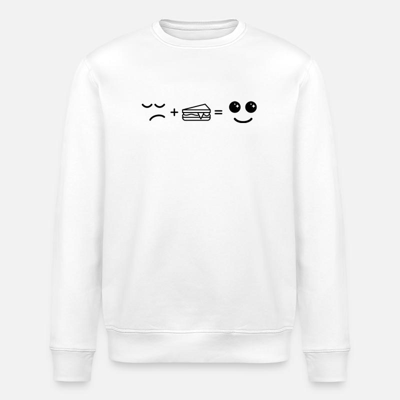 Sad Eating Cake Become Happy - Stanley/Stella ROLLER Unisex Organic Sweatshirt - white