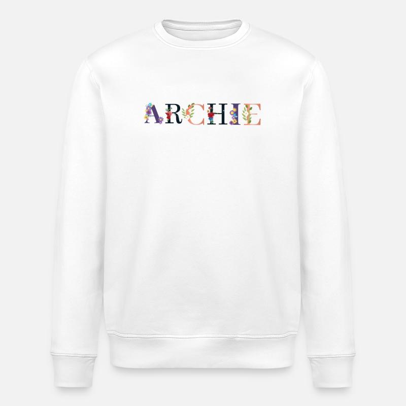 ARCHIE Name mit Blumen geschmückt - Stanley/Stella Unisex Bio-Sweatshirt ROLLER - Weiß