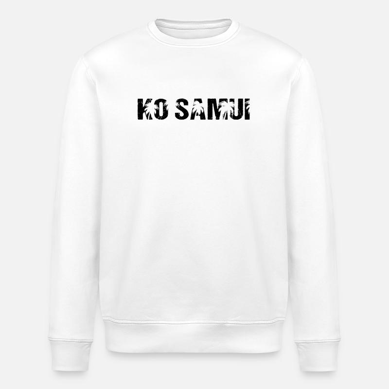 Ko Samui Thailand Palm Trees - Stanley/Stella ROLLER Unisex Organic Sweatshirt - white