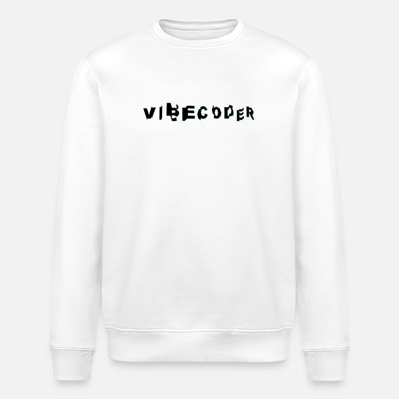 VibeCoder Glitch Neon - Stanley/Stella Unisex Bio-Sweatshirt ROLLER - Weiß