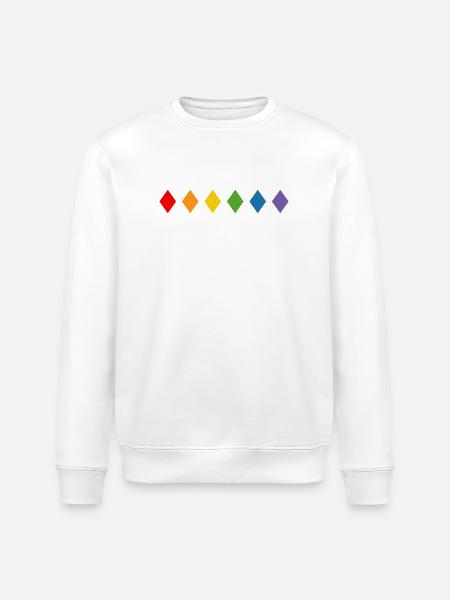 Rainbow Rhombus - Stanley/Stella ROLLER Unisex Organic Sweatshirt - white