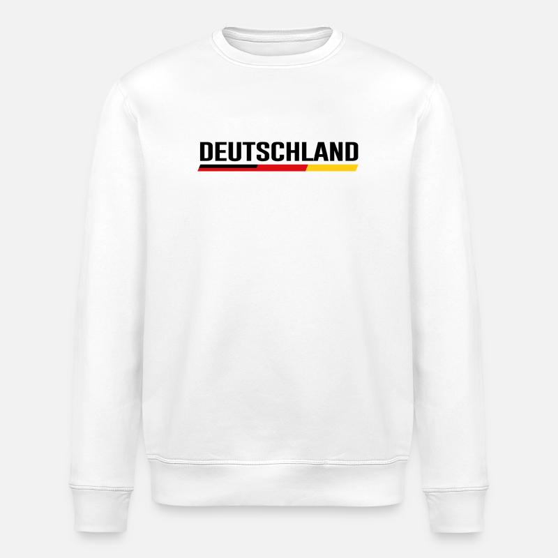 GERMANY – Clean Flag Stripe Design - Stanley/Stella ROLLER Unisex Organic Sweatshirt - white