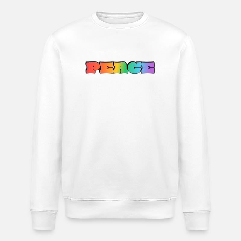 Rainbow Peace  - Stanley/Stella ROLLER Unisex Organic Sweatshirt - white