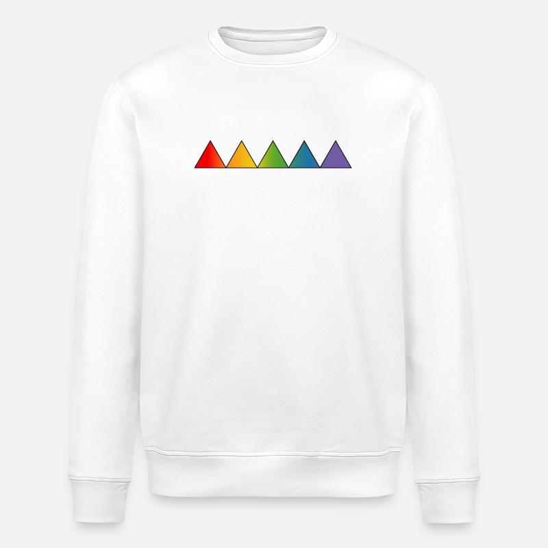Rainbow LGBTQ triangles - Stanley/Stella ROLLER Unisex Organic Sweatshirt - white