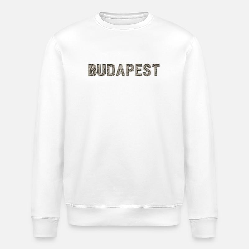 Budapest Architecture Typography - Stanley/Stella ROLLER Unisex Organic Sweatshirt - white