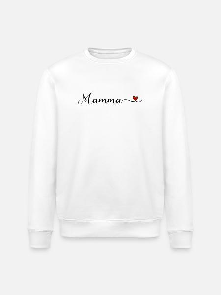 Mamma Herz Schriftzug - Stanley/Stella Unisex Bio-Sweatshirt ROLLER - Weiß
