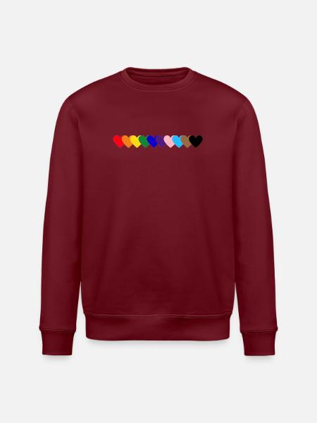 Regenbogen_Herzen_Pride - Stanley/Stella Unisex Bio-Sweatshirt ROLLER - Weiß