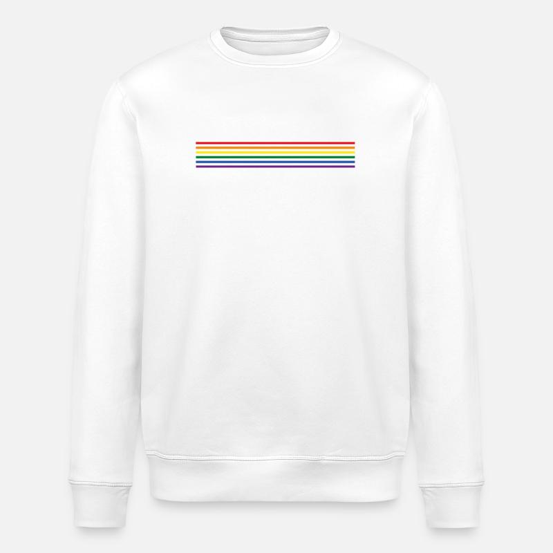 Rainbow-Flag (minimalistic) - Stanley/Stella ROLLER Unisex Organic Sweatshirt - white