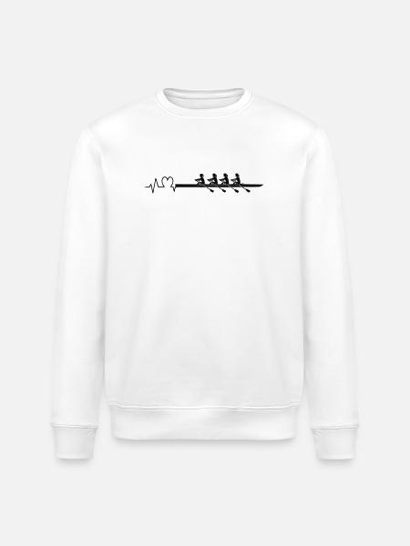 Rowing Heartbeat Women's Fours - Stanley/Stella ROLLER Unisex Organic Sweatshirt - white