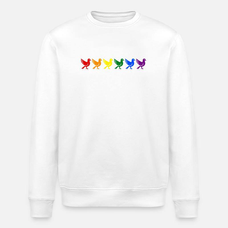 Regenbogen Tauben - Stanley/Stella Unisex Bio-Sweatshirt ROLLER - Weiß