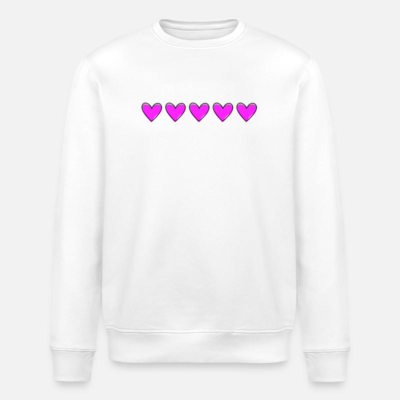 Herzen Linie Verliebt Liebe - Stanley/Stella Unisex Bio-Sweatshirt ROLLER - Weiß