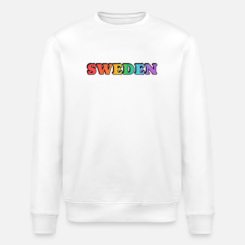 Gay Sweden Rainbow Typografie - Stanley/Stella Unisex Bio-Sweatshirt ROLLER - Weiß