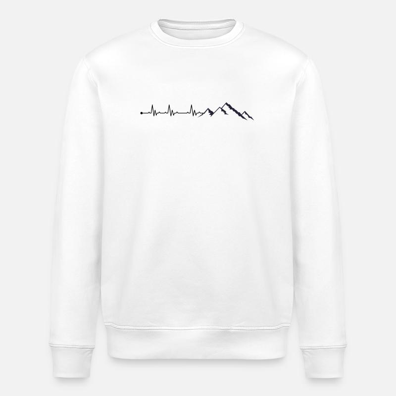 Montagne de battements de cœur - Sweat bio ROLLER Stanley/Stella Unisexe - blanc