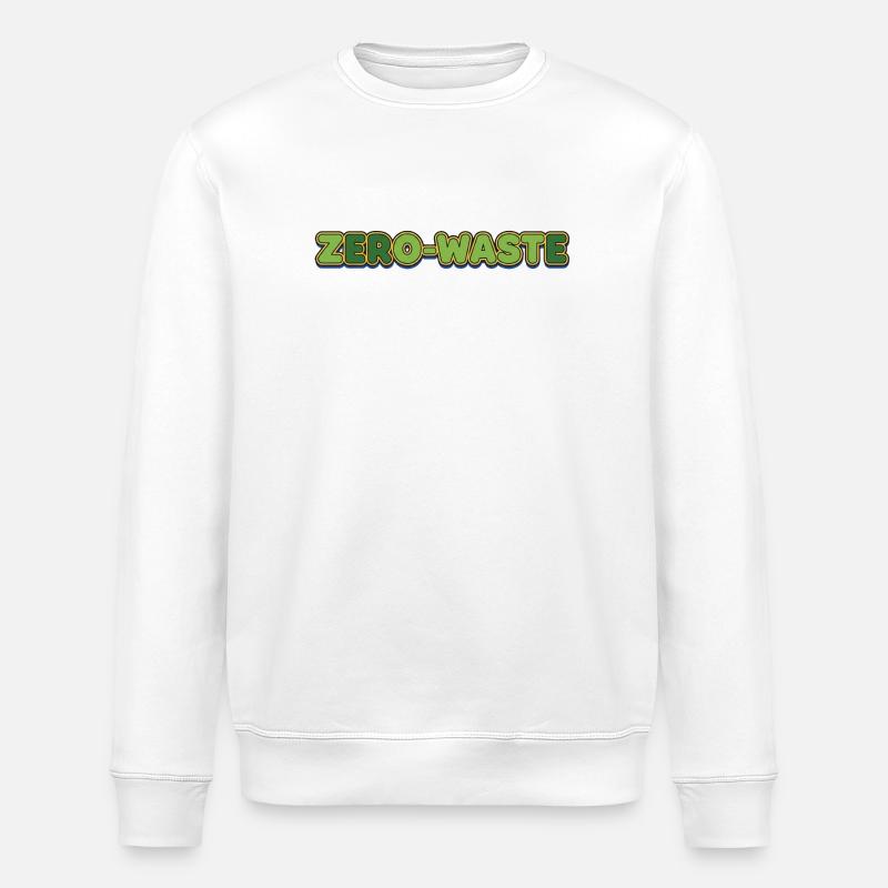 Zero-Waste Retro Grün Gelb Design - Stanley/Stella Unisex Bio-Sweatshirt ROLLER - Weiß