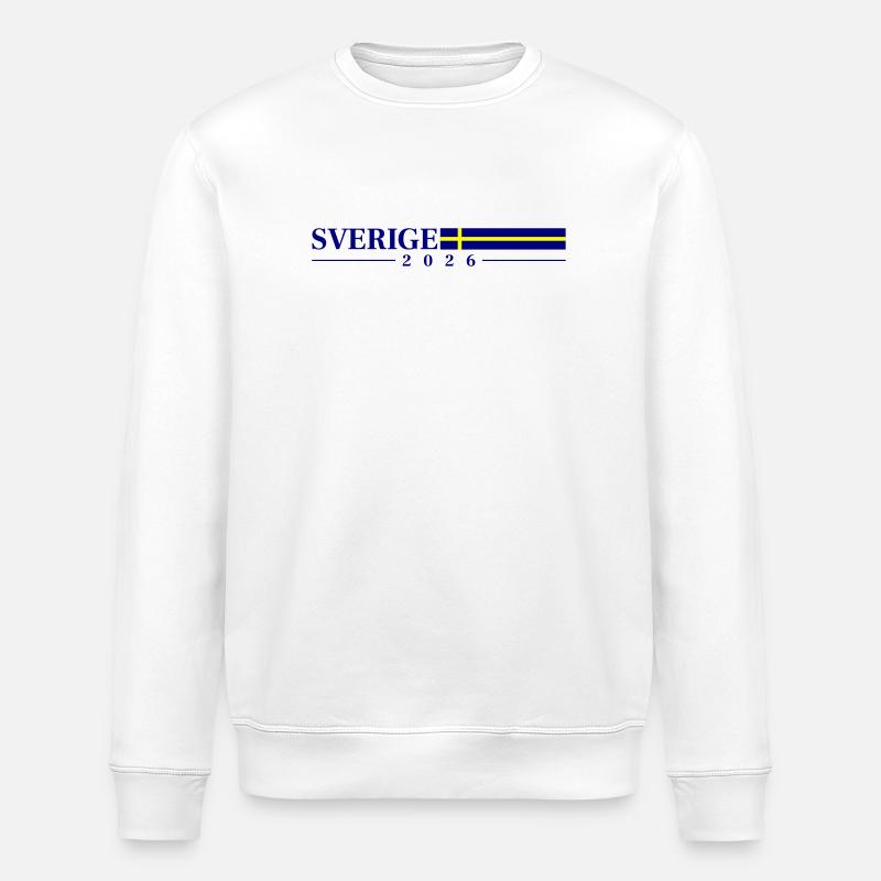Drapeau de Suède 2026 - Sweat bio ROLLER Stanley/Stella Unisexe - blanc