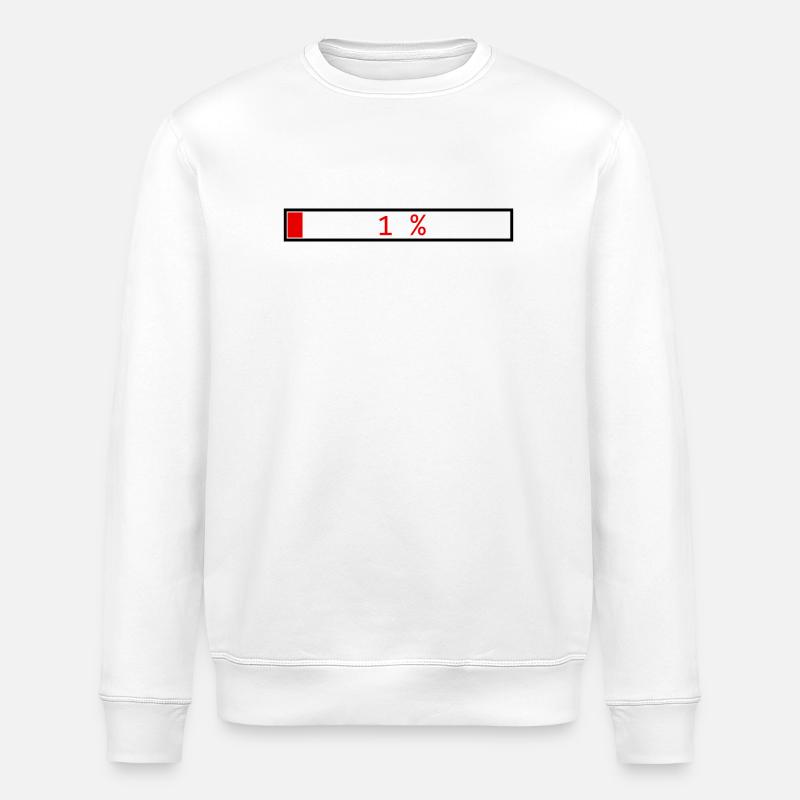 Ladebalken Rot 1% Umriss Schwarz - Stanley/Stella Unisex Bio-Sweatshirt ROLLER - Weiß