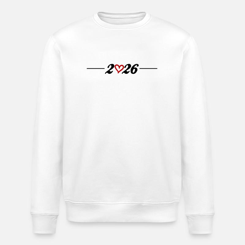 2026 Herz Jahr - Stanley/Stella Unisex Bio-Sweatshirt ROLLER - Weiß